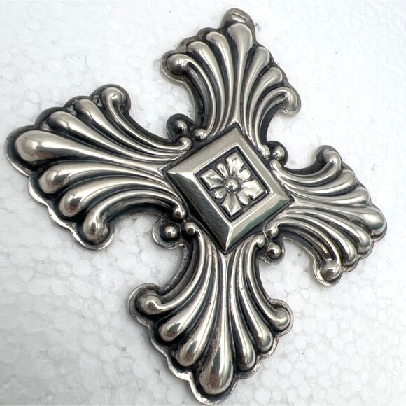 Sterling Silver Christmas Cross Ornament '73 Reed & Barton Pendant 17.6g Maltese - Picture 7 of 8